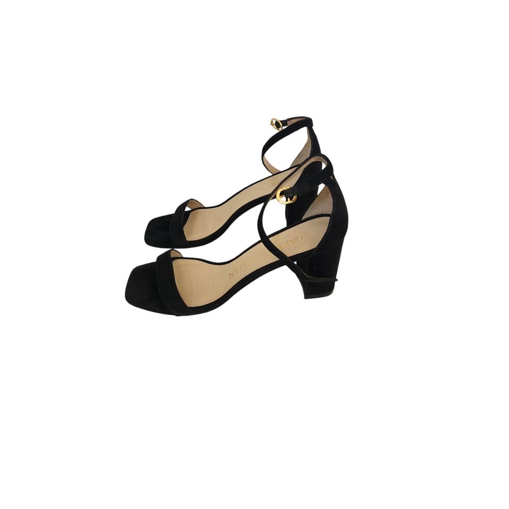 Stuart Weitzman Nudistcurve 35 Block Sandal Black 6B